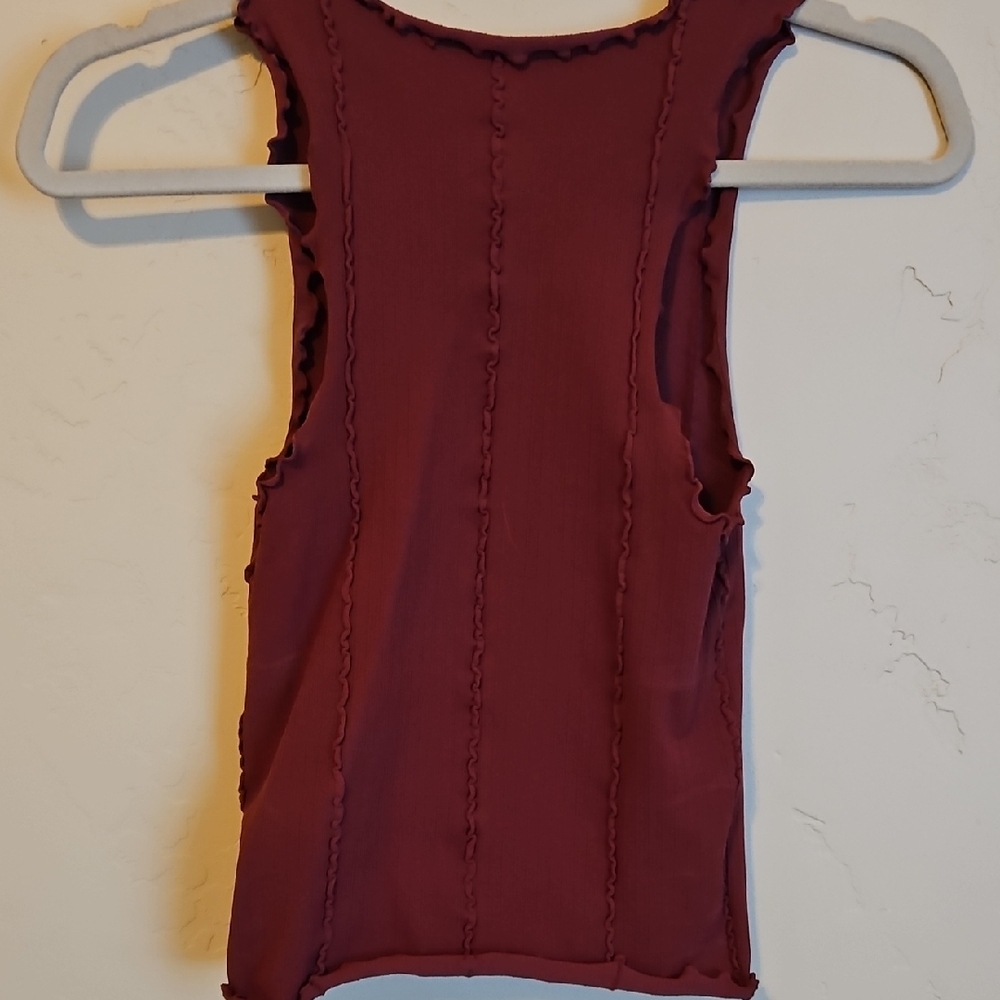 Free People Burgundy Tank Top - Picture 4 of 5